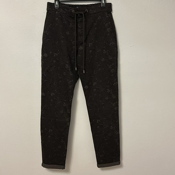 NWT Paige black floral drawstring pants, women’s plus size 34 (18). - Picture 1 of 11
